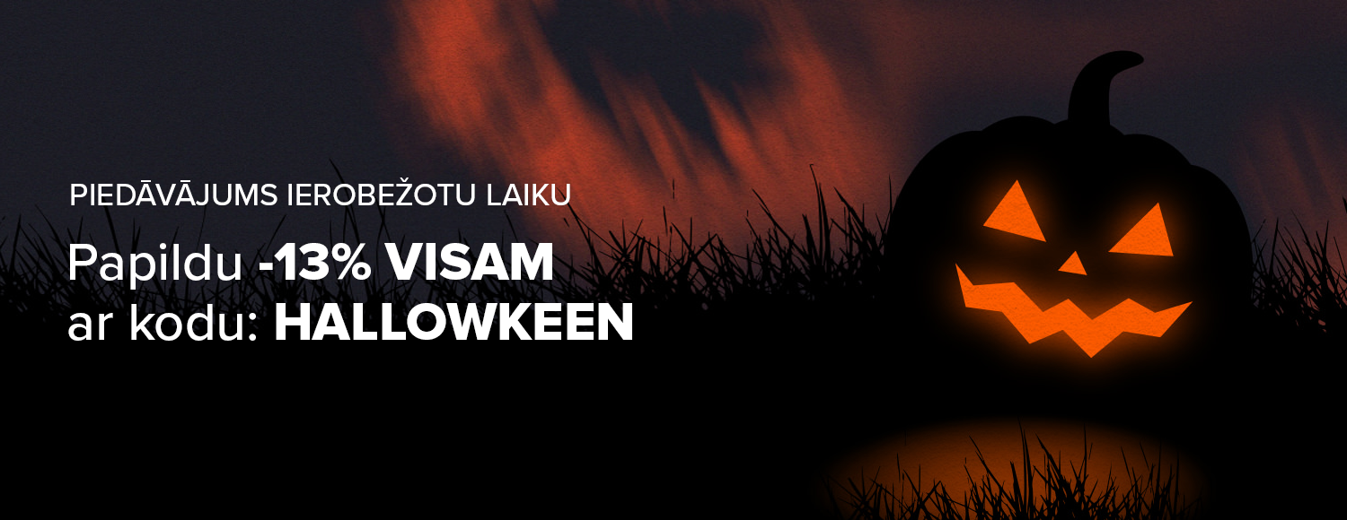 HALLOWKEEN ir klāt! Saņem papildu -13% atlaidi visam ar kodu HALLOWKEEN. Piedāvājums spēkā līdz 02.11.2026. Atlaides un kodi nesummējas. Iepērcies tagad!
